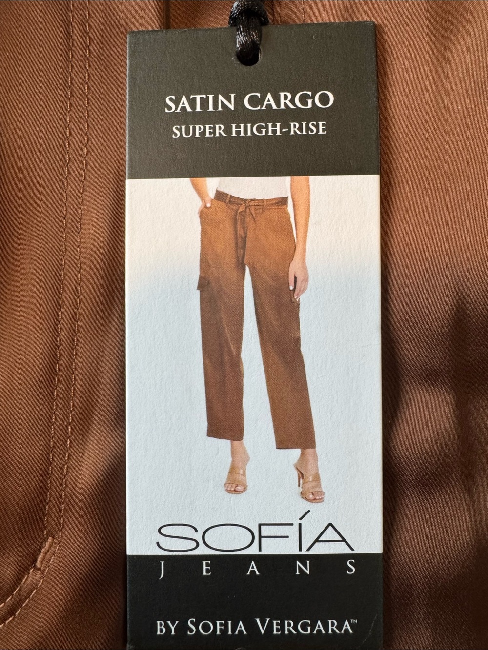 SOFIA JEANS SATIN CARGO SUPER HIGH RISE PANTS SIZE 14 new with tags - Picture 8 of 11